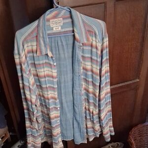 Luvky Brand Colorful Striped Button-Up Shirt